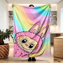 Labubu Print Blanket - Soft & Comfortable, for Bedroom, Travel, Sofa, Home Decoration - Birthday Christmas Gift for Friend 80cmx120cm