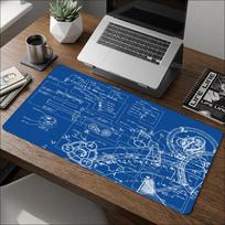 Blue Gears Mechanical Tech Mouse Pad Large Deep Navy Desk Mat Industrial Nonslip Rubber Mousepad Steampunk Engineer Tech 900x400x2mm