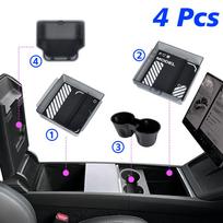 For Tesla New Model Y 2026 Launch Juniper ABS with Silicone Non-slip Mat Console & Armrest Storage Box Upper and Lower Watercup