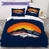 Denver Broncos Pattern Bedding uilt Set uilt Cover Pillowcase Home Decoration Birthday Gift (1*duvet cover + 2*pillowcase without core) 140x200cm
