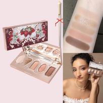 Flower Knows Swan Ballet 6 Eyeshadow Palette Matte Shimmer Pearl Glitter Waterproof Highly Pigmented Long Lasting Makeup