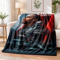 Lewis Hamilton Flannel Throw Blanket Soft Warm Cozy For Sofa Bed Indoor Home Bedroom Use 80cmx120cm gray