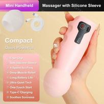 Mini Massage Gun Fascia Machine Muscle Relaxation Vibrating Gun Rod Percussion Massage Fitness Equipment Relieve Muscle Soreness rožinė