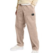 Men Baggy Loose Fit Casual Straight Leg Uncuffed Cargo Sweatpants Fall Winter Velvet Long Trousers M chaki