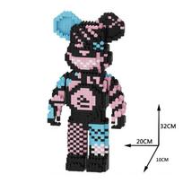 30 cm Cartoon Mini Love Violent Bear Bearbrick DIY Children Playthings Block Micro Bricks Christmas Birthday Present black