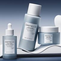 Skin1004 Madagaskaro Centella Hyalu-Cica Stiklinės Odos Pienelis 210ml + Putlinantis Serumas 50ml + Stangrinantis Kremas 50ml - 3 Žingsnių Galutinis Stiklinės Odos Rinkinys gray