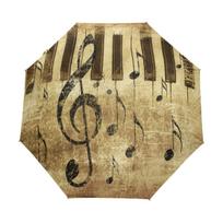 Juoda ir balta muzikinė nata kelioninis skėtis muzikos tema sulankstomi lietaus skėčiai vėjui atsparūs kompaktiški lengvi suaugusiems paaugliams gray