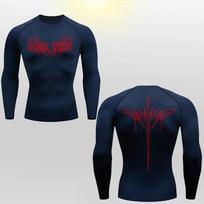 Men's Short Sleeve Compression T-Shirt Anime Printed Boxing Rashguard Quick Dry Gym Fitness Tight Tops ZY00185 XXXL blue