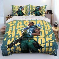 VALORANT Duvet Cover Pillowcase Riot Games Bedding Set Adult Boy Girl Bedroom Decoration Children Single Double Large Size EU Single 135*200cm/53x79in 3pcs black