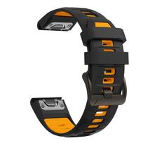 22mm 26mm Quickfit Two-Tone Silicone Strap for Garmin Fenix 7 7X 7S Epix Pro Enduro 2 3 Tactix 7 Sport Replacement Watch Band 26mm Quickfit black