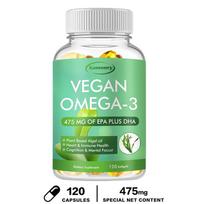 Xemenry Veganinis Omega-3 Kapsulės, 475mg EPA ir DHA Algalinio Aliejaus Minkštosios Kapsulės, Augalinės Kilmės Omega-3 Kasdieninei Sveikatai 120*1