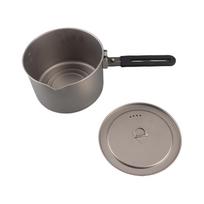 2000ml   2800ml Camping Titanium Pot with Foldable Handle Outdoor Camping Hiking Backpacking Cooking Soup Pot gray