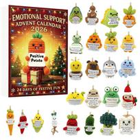 Emotional Support Advent Calendar With Acrylic Quotes And Accessories For Christmas Parties Color C