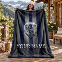 Chesterfield F.C Custom Name Flannel Blanket Personalized Soft Warm Plush Throw Blanket Customized Gift for Family Friends 80cmx120cm black