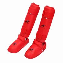 Karate Shin Guard Lightweight and Instep Protector Flexible For Xs raudona