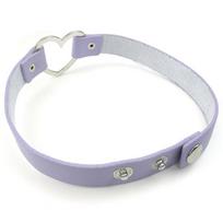 Heart Noble Purple Leather Elegant Gothic Lolita Choker Formal Necklace white