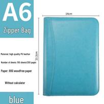 Custom Logo A5 Business Zipper Bag with Calculator & Multifunctional Planner Notebook blue