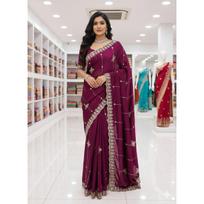 New Launch – Rich Rangoli Silk Embroidered Saree Collection gray