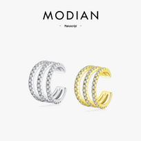 MODIAN 925 Sterling Silver Ear Cuff for Women - Elegant No-Piercing Ear Bone Clip with Stylish Design 925 Sterling Silver auksas