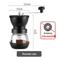 Manual Coffee Bean Grinder: Hand-Crank, Double Bearing, Ceramic Grinding Core No Bearing black