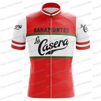 La Casera Dviračių Džersio Retro Rinkinys Ispanijos Komanda Vintage Dviračių Apranga Vyrams Plento Dviratininko Marškinėliai Kostiumas Dviračių Šortai su Petnešomis L white