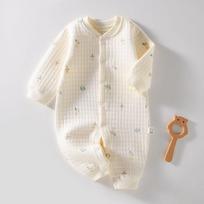 Thick Warm Air Cotton Unisex Newborn Baby Long Sleeve One Piece Romper 90 beige