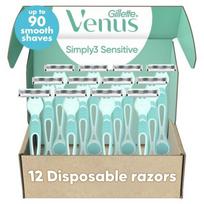 Gillette Venus Disposable Razor for Women Gillette Venus Sensitive Disposable Razor 3 pcs Skin-Sensitive Blades Pivot Head for Amazing Comfort Soft white