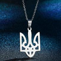 Ukrainos Tryzubas Karoliai Tryzubas Tridentas Ukrainos Nacionaliniai Simboliai Nerūdijančio Plieno Papuošalai Moterims Vyrams Dovana Silver Color black