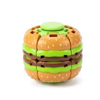 New Viral Burger Gyro Fidget Spinner Cube Ball Decompression Toy Stress Relief Sensory Toy For Kids beige