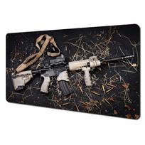 Tactical Rifle Theme Large Mouse Pad Desk Mat Stitched Edge Nonslip Durable Pc Accessories Gun Parts Table Mats Mouse Carpet 800x300x2mm gray