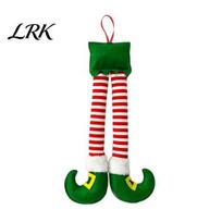 Christmas Gift for Car Lovers Elf Legs, Santa Legs Hanging Ornaments, Plush Stuffed Xmas Pendant, Holiday Interior Decor Fun Mirror, Door Handle, žalia