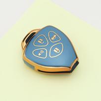 Gold Edge TPU Shell Fob Car Key Case Cover For Toyota Crown Avalon RAV4 Venza Corolla Camry Reiz Matrix Yaris 4Runner Blank 4 button key cover pilka