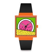 Swatch BREAK TIME SO34Z101 Wristwatch, Black multi