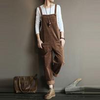 Womens Corduroy Overalls Casual Loose Dungarees Baggy Playsuits Jumpsuits Plus Size XXXXL mėlyna