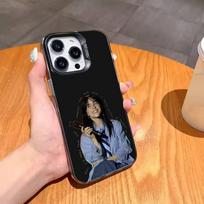 SINGER B-Billie E-Eilish Blue Vibe  Phone Case For iPhone16 15 14 13 12 Pro Max Grey Black Matte Laser Metallic Aurora Funda iPhone13 black