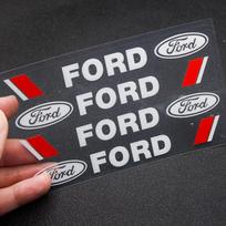 4 vnt. Automobilio durų rankenėlių emblemos lipdukai, ratlankių, kėbulo dekoravimo lipdukai Ford Focus Fiesta Ranger Mondeo S-MAX Kuga Mustang gray