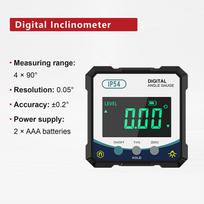 Digital Angle Finder NTK-360L Laser Level Inclinometer Magnetic Base Protractor Gauge USB Electronic Tool (as the picture,Standard&WD-120) black