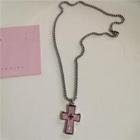 Gothic Pink Cross Heart Pendant Choker Necklace For Women Egirl Hip Hop Rope Chain Punk Y2K Charms Aesthetic Jewelry Accessories gray