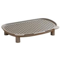 Cat Litter Catcher Stair Easy Clean Removable Double Layer Ramp for Indoor Elderly Cats Litter Control pilka spalva