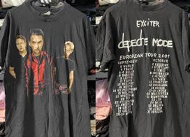DEPECHE MODE EXCITER EURO TOUR 2001 short sleeve black 2 side shirt Unisex T-Shirt XXXL black