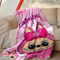 1pc Easy-Care LABUBU Blanket, Perfect for Couch, Bed, Home, Travel & More, Warm & Durable Printed Blanket 150cmx180cm