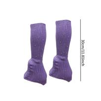 Comfortable Knit Leg Warmers for Ice Figure Skating And Dance Activities gray