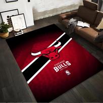 Chicago Bulls Logo with Red and Black Design Non-slip rug suitable for living room and bedroom sofas sofas 70x100cm( 27x39in )