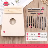 Kalimba DIY Kit: 17-Key & 10-Key Thumb Piano for Kids - Handmade Music Instrument with Painting Activity white