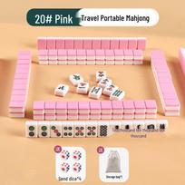 Nešiojami mini mahjong kauliukai lauko stovyklavimui ir kelionėms beige