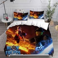 Fashion Game Blox Fruits Bedding Sets Bed Cover Comforter Duvet Cover Pillow Case 2-3 Pieces Sets Kids Adult Bedroom Decoration EU single(135x200cm) white