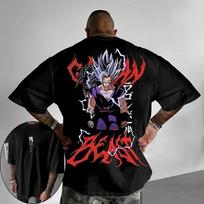 2026 Madingi Dragon Ball Vasariniai Vyriški Marškinėliai Japonų Anime Žvėris Gohan 3D Spausdinti Y2K Harajuku Berniukams Madingi Trumpomis Rankovėmis 2XL black