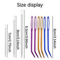 Multi-Color Anodized Aluminum Large Eye Bent Knitting & Darning Needle for Thick Yarn and Embroidery white
