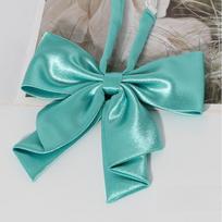 Style Japanese Academy Tie Joshi Kōsei Uniform Solid Color Bow Tie Decoration Light Green gray