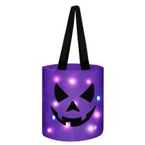 Halloween Light-Up Pumpkin Candy Bag for -or-Treating One Size black